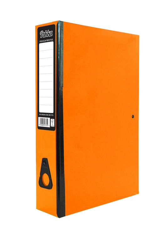 Pukka Brights Box File Foolscap Gloss Laminated Paper Board 75mm Spine Orange (Pack 10) BR-7775 - NWT FM SOLUTIONS - YOUR CATERING WHOLESALER