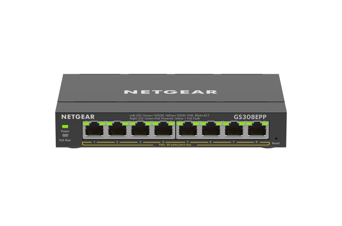 NETGEAR GS308EPP 8 Port Managed L2 L3 Gigabit Ethernet Power over Ethernet Network Switch - NWT FM SOLUTIONS - YOUR CATERING WHOLESALER