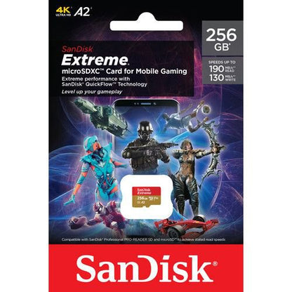 SanDisk Extreme 256GB MicroSDXC UHS-I Class 10 Memory Card