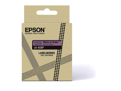 Epson LK-4UBP Black on Purple Tape Cartridge 12mm - C53S672101