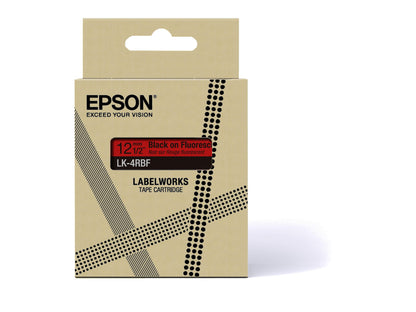 Epson LK-4RBF Black on Fluorescent Red Tape Cartridge 12mm - C53S672099