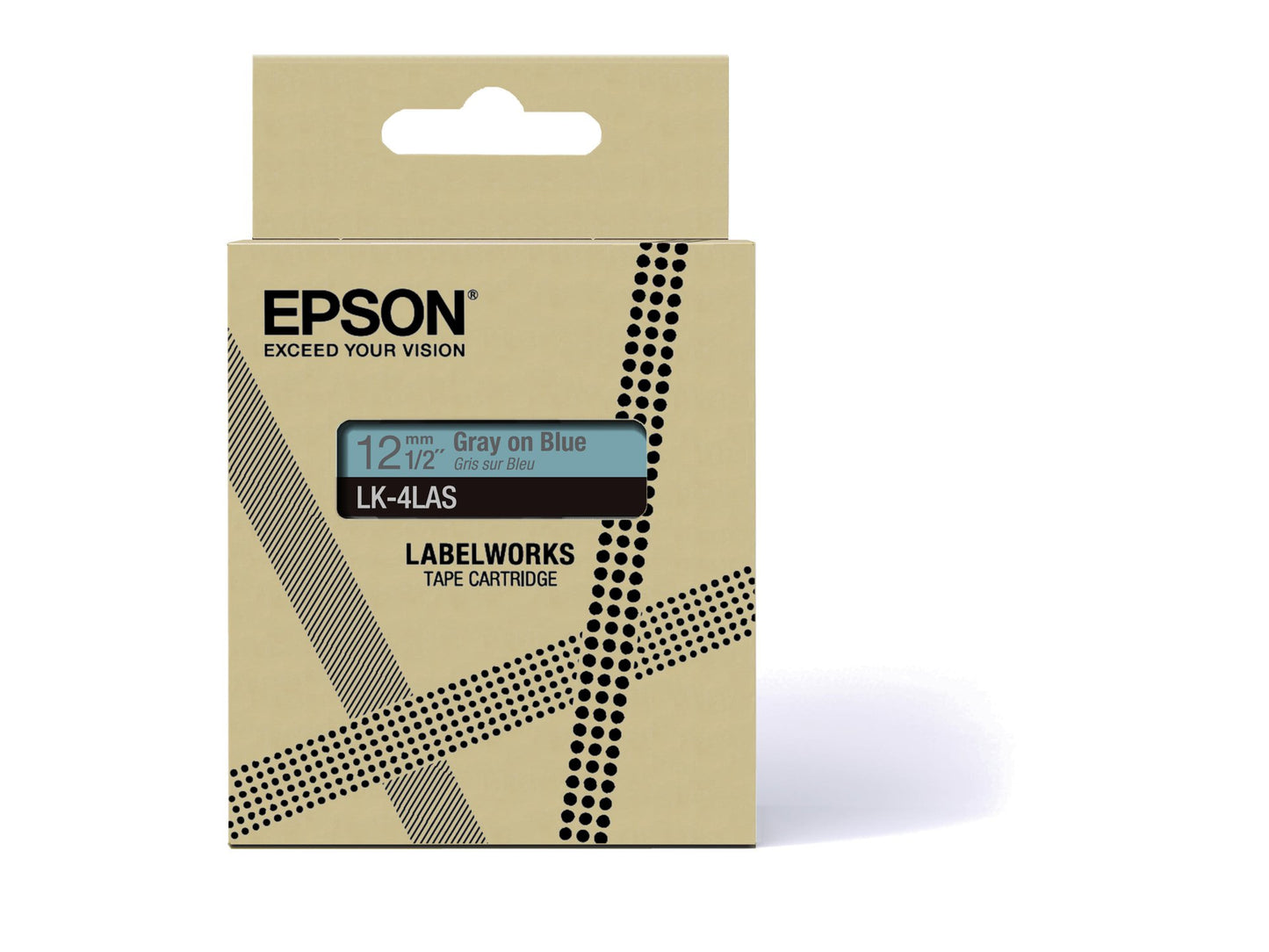 Epson LK-4LAS Gray on Soft Blue Tape Cartridge 12mm - C53S672106