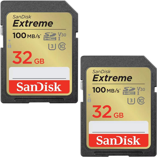 SanDisk Extreme 32GB SDHC Memory Card 2 Pack - NWT FM SOLUTIONS - YOUR CATERING WHOLESALER