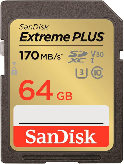SanDisk Extreme PLUS 64GB UHS-I U3 Class 10 Memory Card - NWT FM SOLUTIONS - YOUR CATERING WHOLESALER