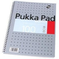 Pukka Pad Editor A4 Wirebound Card Cover Notebook Ruled 100 Pages Metallic Silver (Pack 3) - EM003 - NWT FM SOLUTIONS - YOUR CATERING WHOLESALER