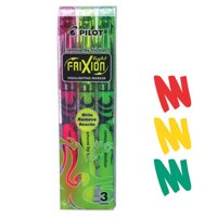 Pilot FriXion Erasable Highlighter Pen Chisel Tip 3.8mm Line Assorted Colours (Pack 3) - 469300300 - NWT FM SOLUTIONS - YOUR CATERING WHOLESALER