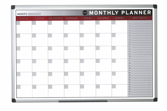 Bi-Office Month Magnetic Whiteboard Planner Aluminium Frame 900x600mm - GA0336170 - NWT FM SOLUTIONS - YOUR CATERING WHOLESALER