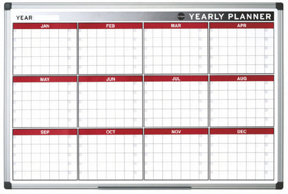 Bi-Office Annual Magnetic Whiteboard Planner Aluminium Frame 900x600mm - GA0375170 - NWT FM SOLUTIONS - YOUR CATERING WHOLESALER