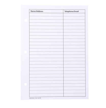 Goldine A5 Address Book Refill 30 Sheets - GA5/RZ