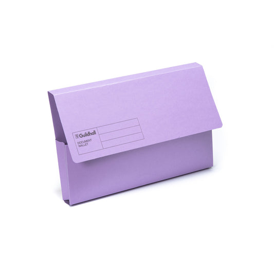 Guildhall Document Wallet Manilla Foolscap 285gsm Violet (Pack 50) - GDW1-VLTZ - NWT FM SOLUTIONS - YOUR CATERING WHOLESALER