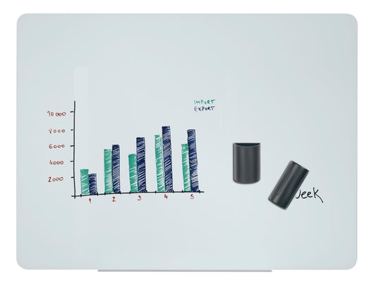 Bi-Office Magnetic Glass Whiteboard 1500x1200mm White - GL110101 - NWT FM SOLUTIONS - YOUR CATERING WHOLESALER