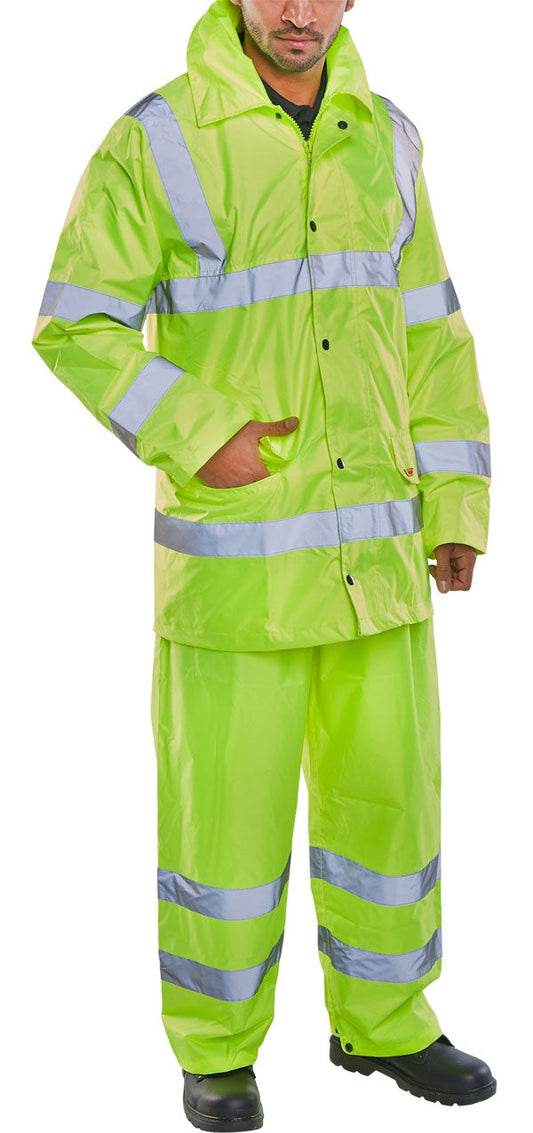 Hi-Vis Yellow Suit Extra Large  - NWT FM SOLUTIONS - YOUR CATERING WHOLESALER