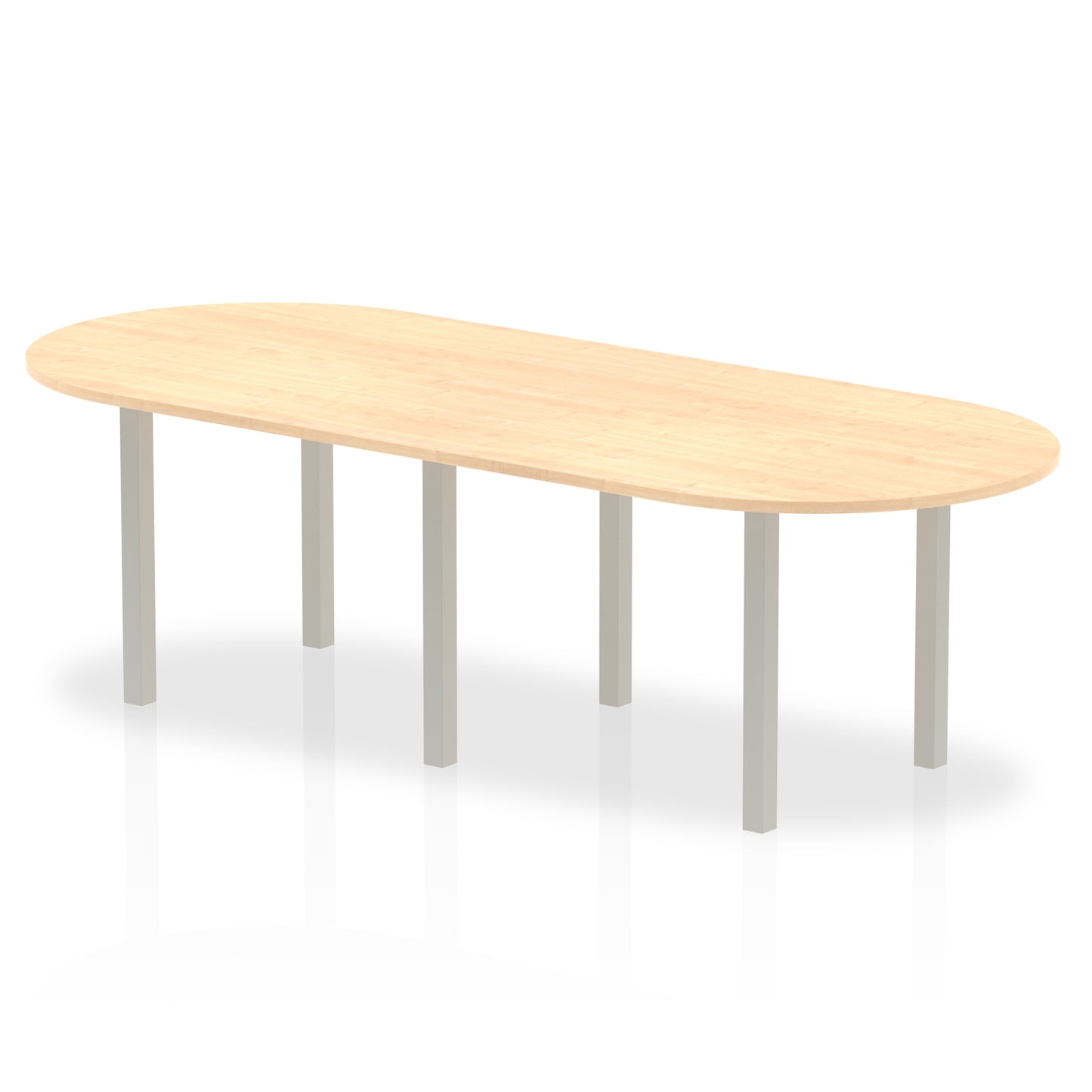 Dynamic Impulse 2400mm Boardroom Table Maple Top Silver Post Leg I000264 - NWT FM SOLUTIONS - YOUR CATERING WHOLESALER