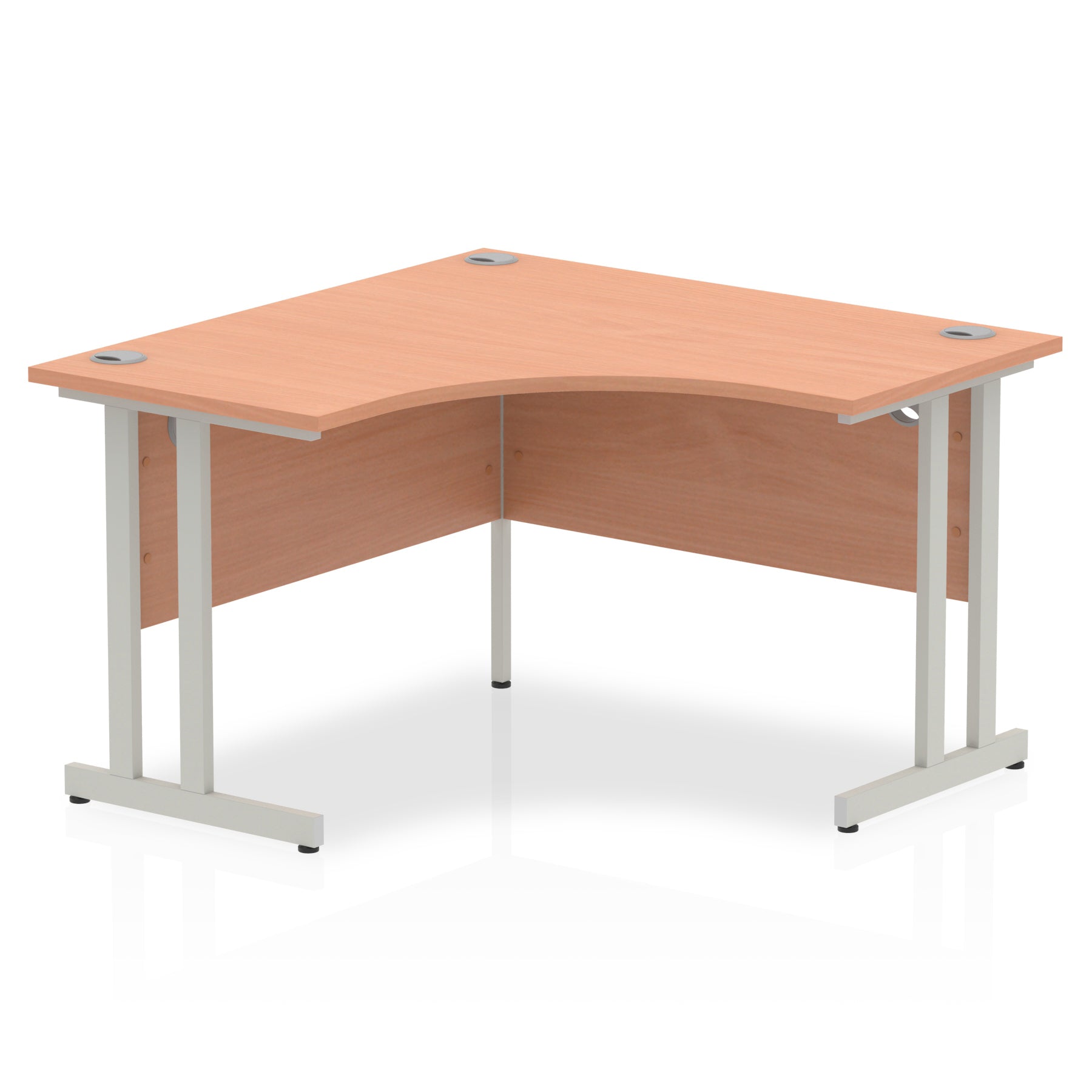 Dynamic Impulse 1200mm Corner Desk Beech Top Silver Cantilever Leg I000296 - NWT FM SOLUTIONS - YOUR CATERING WHOLESALER