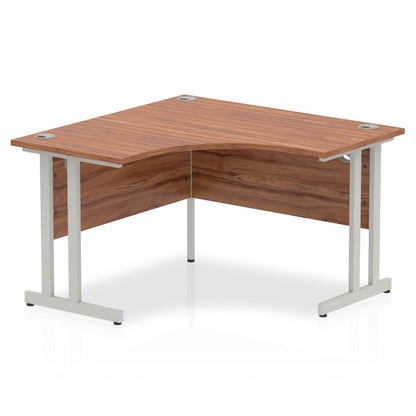 Dynamic Impulse 1200mm Corner Desk Walnut Top Silver Cantilever Leg I000340 - NWT FM SOLUTIONS - YOUR CATERING WHOLESALER