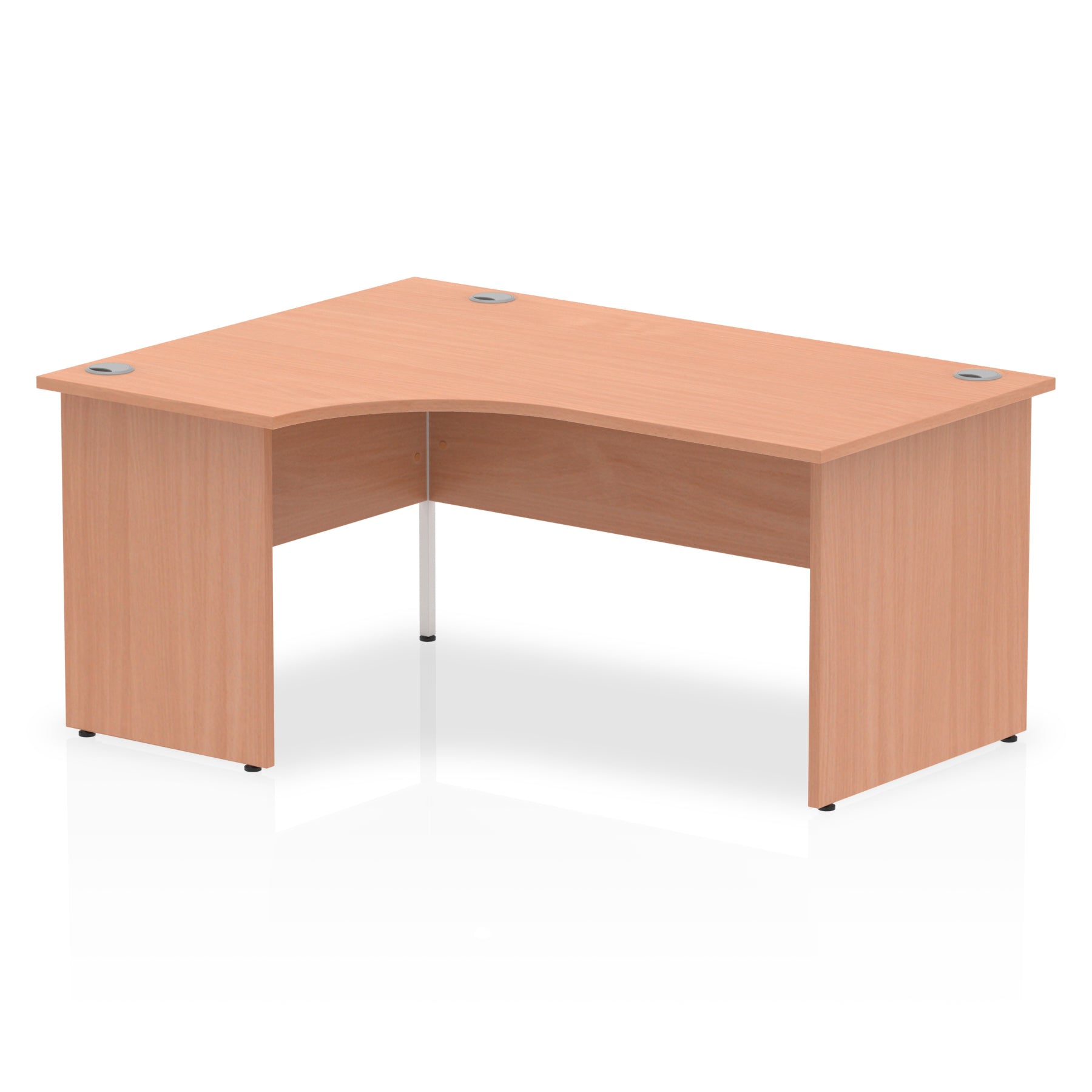 Impulse 1600mm Left Crescent Desk Beech Top Panel End Leg I000387 - NWT FM SOLUTIONS - YOUR CATERING WHOLESALER