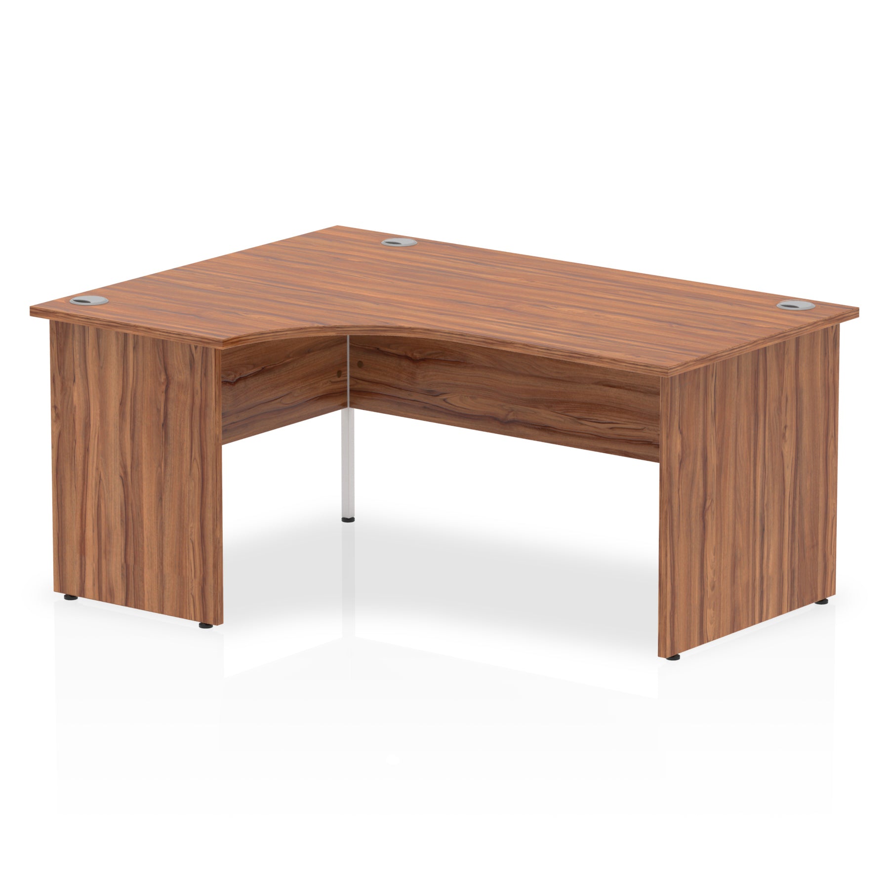 Dynamic Impulse 1600mm Left Crescent Desk Walnut Top Panel End Leg I000431 - NWT FM SOLUTIONS - YOUR CATERING WHOLESALER