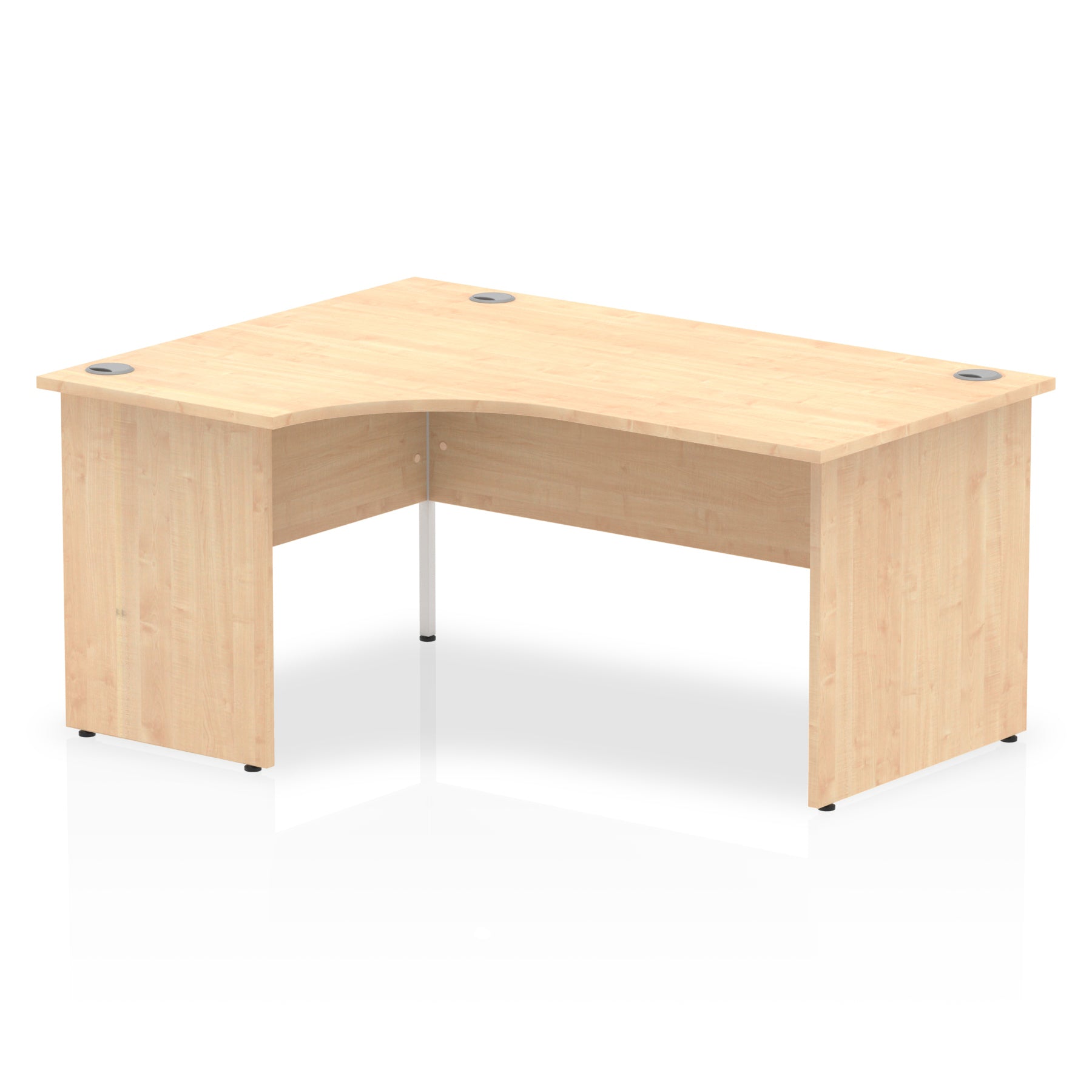 Dynamic Impulse 1600mm Left Crescent Desk Maple Top Panel End Leg I000453 - NWT FM SOLUTIONS - YOUR CATERING WHOLESALER