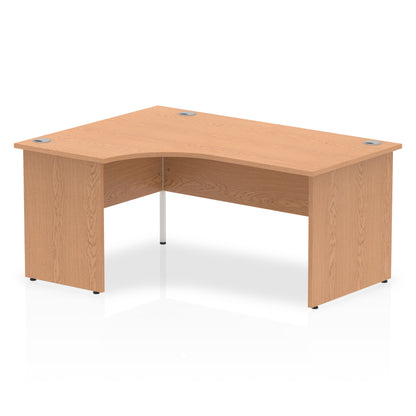 Impulse 1600mm Left Crescent Desk Oak Top Panel End Leg I000844 - NWT FM SOLUTIONS - YOUR CATERING WHOLESALER