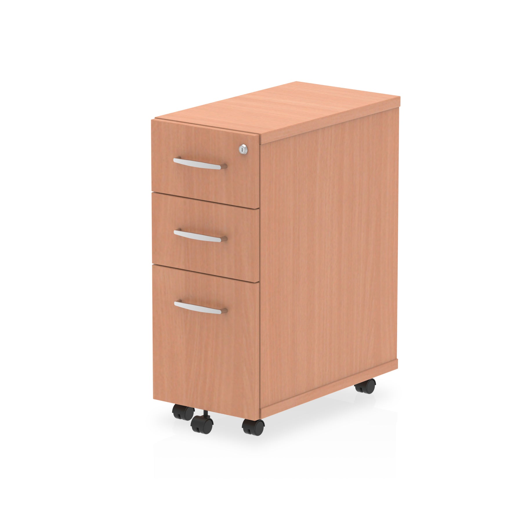 Impulse 3 Drawer Narrow Under Desk Pedestal Beech I001649 - NWT FM SOLUTIONS - YOUR CATERING WHOLESALER