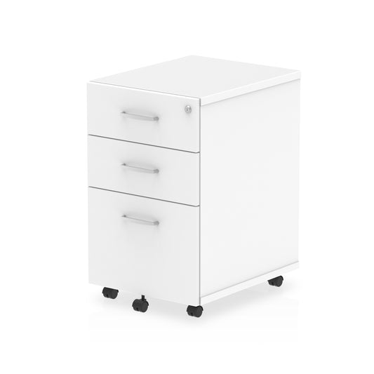 Impulse 3 Drawer Under Desk Pedestal White I001654 - NWT FM SOLUTIONS - YOUR CATERING WHOLESALER
