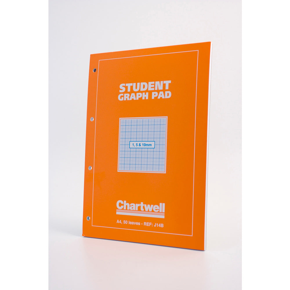 Chartwell Student A4 Graph Pad 1/5/10mm Grid 70gsm 50 Sheets White/Blue Gridded Paper (Pack 10) - J14BZ - NWT FM SOLUTIONS - YOUR CATERING WHOLESALER