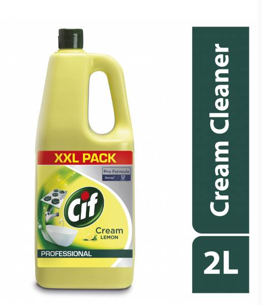 Cif Pro-Formula Cream Cleaner Lemon 2 Litre - NWT FM SOLUTIONS - YOUR CATERING WHOLESALER