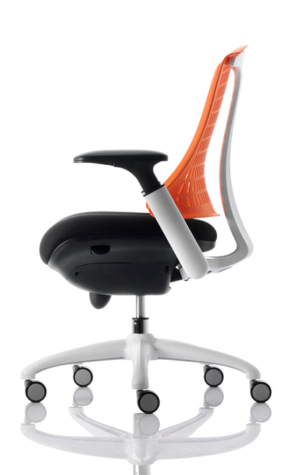 Flex Chair White Frame Back With Orange Back KC0059