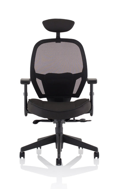 Denver Black Mesh Chair With Headrest KC0283