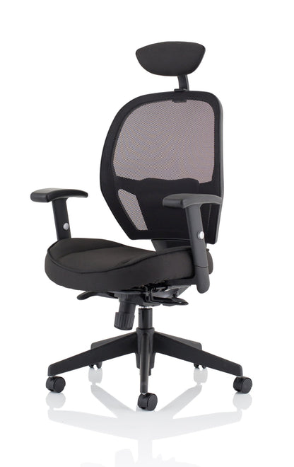 Denver Black Mesh Chair With Headrest KC0283