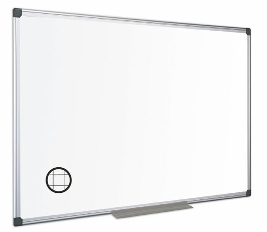 Bi-Office Maya Gridded Double Sided Non Magnetic Whiteboard Melamine Aluminium Frame 600x450mm - MA0221170 - NWT FM SOLUTIONS - YOUR CATERING WHOLESALER