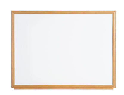 Bi-Office Earth-It Non Magnetic Melamine Whiteboard Oak Wood Frame 900x600mm - MB07002319