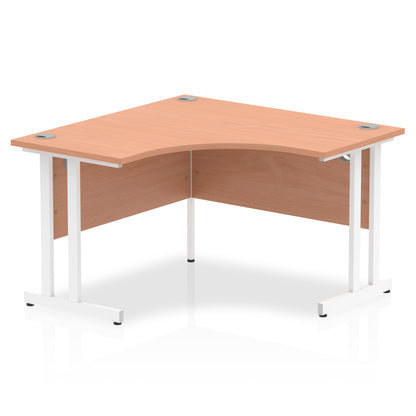 Dynamic Impulse 1200mm Corner Desk Beech Top White Cantilever Leg MI001872 - NWT FM SOLUTIONS - YOUR CATERING WHOLESALER