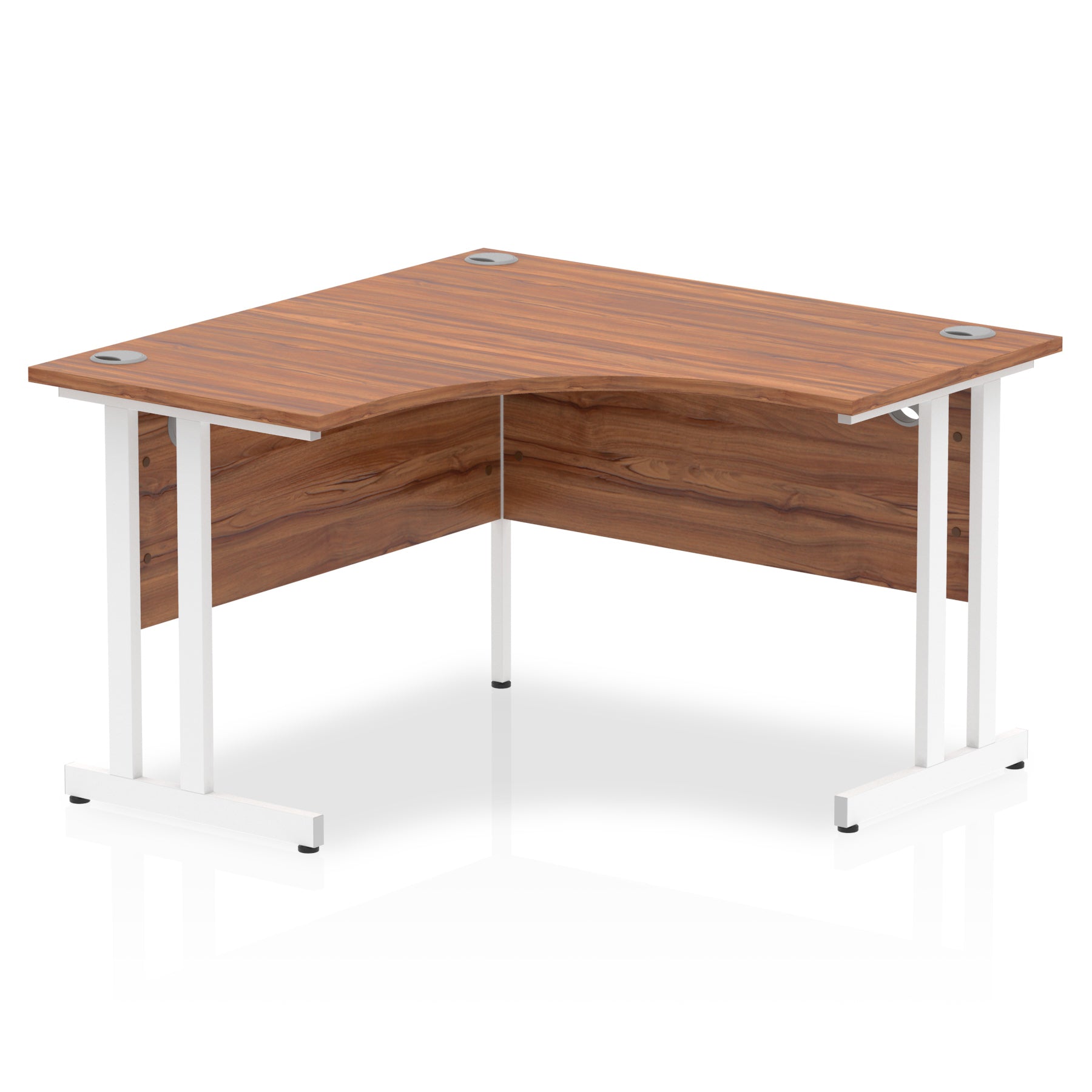 Dynamic Impulse 1200mm Corner Desk Walnut Top White Cantilever Leg MI002126 - NWT FM SOLUTIONS - YOUR CATERING WHOLESALER