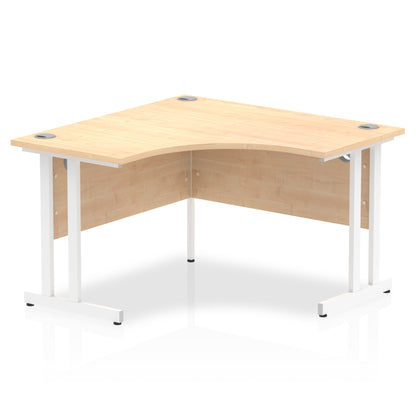 Dynamic Impulse 1200mm Corner Desk Maple Top White Cantilever Leg MI002615 - NWT FM SOLUTIONS - YOUR CATERING WHOLESALER