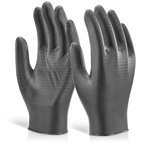 Glovezilla Black Powder Free XXL Nitrile Gloves Pack 100's - NWT FM SOLUTIONS - YOUR CATERING WHOLESALER
