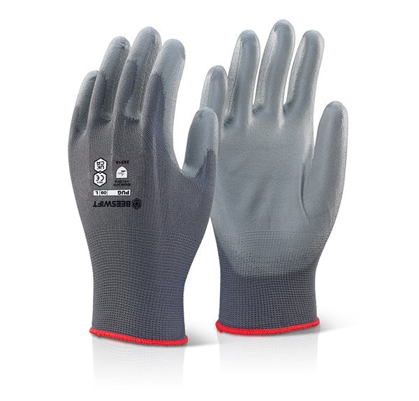 Beeswift 2000 Grey Large Nylon Gloves (Pair) - NWT FM SOLUTIONS - YOUR CATERING WHOLESALER