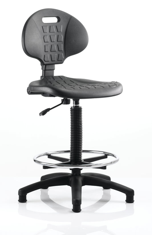 Malaga Hi Rise Draughtsman Chair Black OP000089 - NWT FM SOLUTIONS - YOUR CATERING WHOLESALER