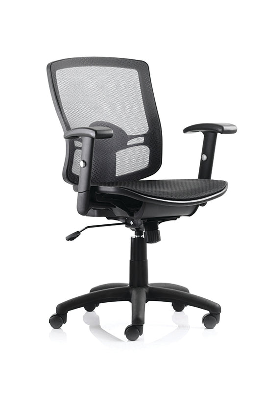 Palma Chair Black Mesh Back Black With Arms OP000104 - NWT FM SOLUTIONS - YOUR CATERING WHOLESALER