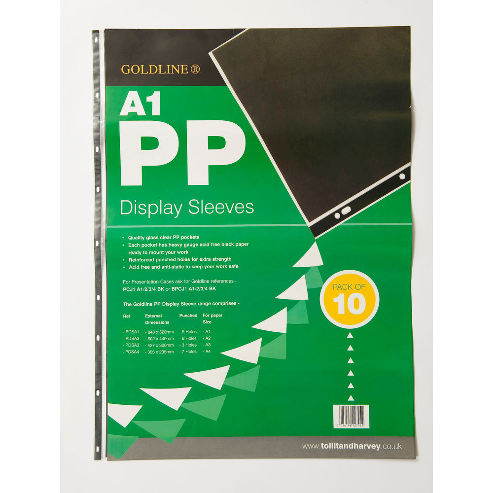 Goldline Polypropylene Display Sleeves A1 9 Holes 150 Micron Top Opening Clear (Pack 10) PDSA1Z - NWT FM SOLUTIONS - YOUR CATERING WHOLESALER