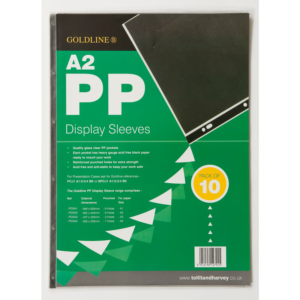 Goldline Polypropylene Display Sleeves A2 6 Holes 150 Micron Top Opening Clear (Pack 10) PDSA2Z - NWT FM SOLUTIONS - YOUR CATERING WHOLESALER