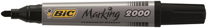 Bic Marking 2000 Permanent Marker Bullet Tip 1.7mm Line Black (Pack 12) - 8209153