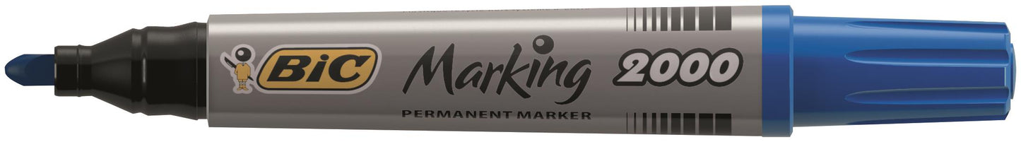 Bic Marking 2000 Permanent Marker Bullet Tip 1.7mm Line Assorted Colours (Pack 4) - 8209112