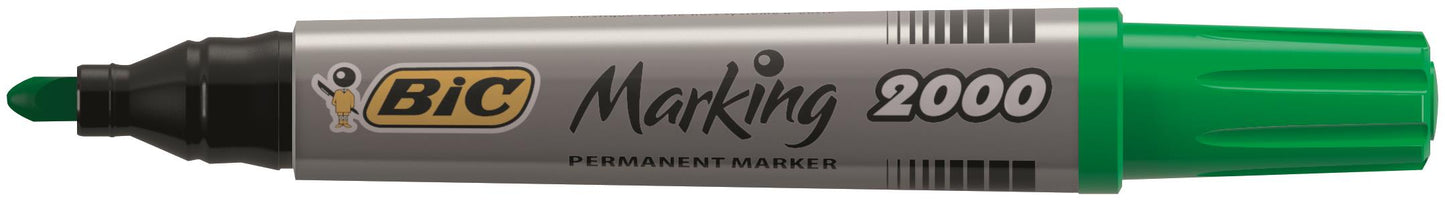 Bic Marking 2000 Permanent Marker Bullet Tip 1.7mm Line Assorted Colours (Pack 4) - 8209112