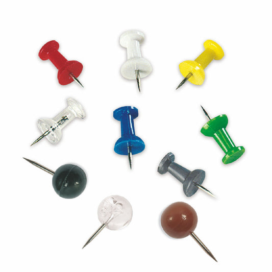 Bi-Office Push Pins Assorted Colours (Pack 200) - PI0324 - NWT FM SOLUTIONS - YOUR CATERING WHOLESALER