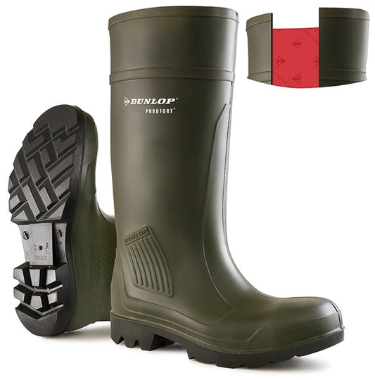 Dunlop Purofort Professional Green Size 12 Boots - NWT FM SOLUTIONS - YOUR CATERING WHOLESALER