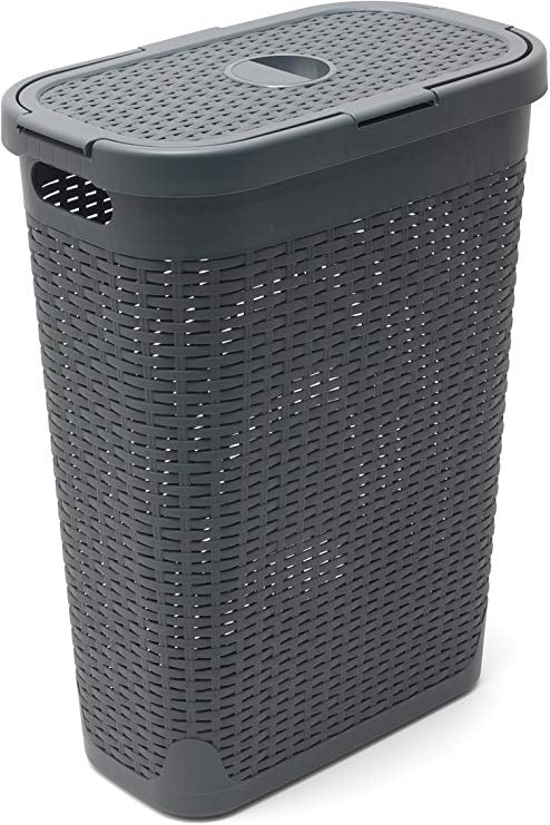 Addis Rattan Charcoal Slim Laundry Hamper 40 Litre - NWT FM SOLUTIONS - YOUR CATERING WHOLESALER