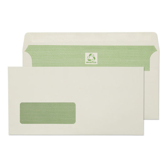 Blake Purely Environmental Wallet Envelope DL Self Seal Window 90gsm Natural White (Pack 500) - RE4360 - NWT FM SOLUTIONS - YOUR CATERING WHOLESALER