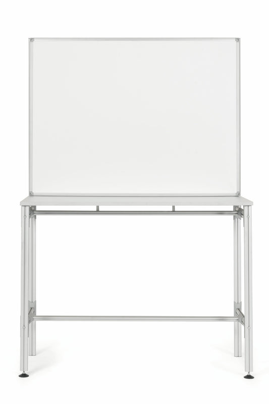 Bi-Office Desk with Magnetic Laquered Steel Whiteboard 1200x900mm Silver - SD162606 - NWT FM SOLUTIONS - YOUR CATERING WHOLESALER