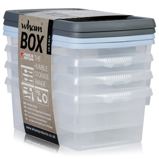 Wham Clear 4.01 Box & Lid Set 3.5 Litre Pack 4's - NWT FM SOLUTIONS - YOUR CATERING WHOLESALER